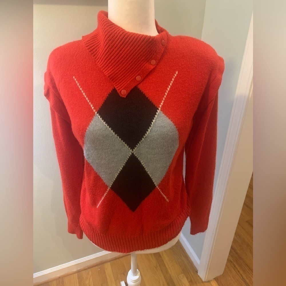 Oleg Cassini Vintage 80’s argyle sweater, size L